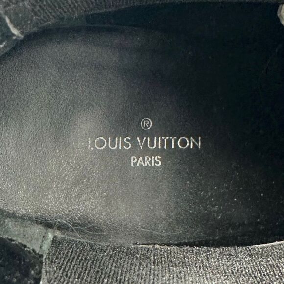 LOUIS VUITTON Limitless Chelsea Boot Size 37 US 7 Black Calfskin Monogram Heel - Picture 10 of 12